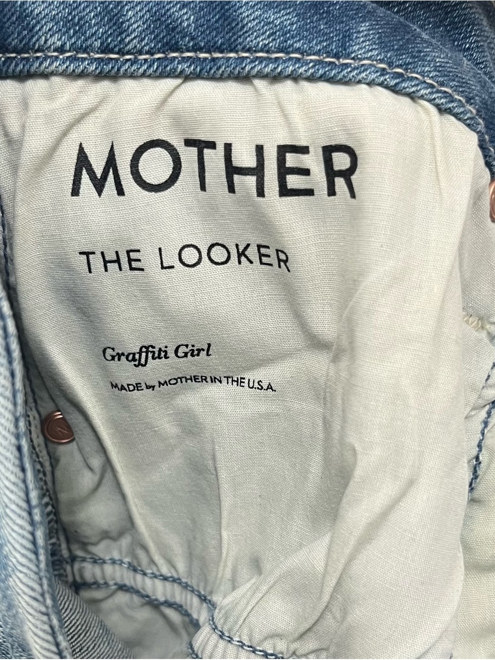 MOTHER The Looker Skinny Jeans in Graffiti Girl Distressed Size 29 - Picture 12 of 12